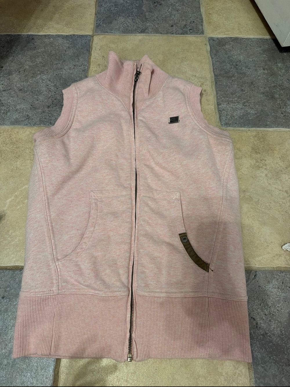 Nike Pink Sleeveless Zip-Up Sweater Vest